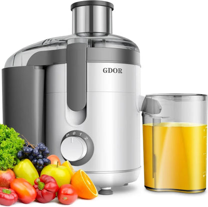 Centrifugal GDOR Juicer Machines, 600W Juice Extractor with Titanium Cut Disc, 3 Speeds, 2.5" Feed Chute, for Fruits