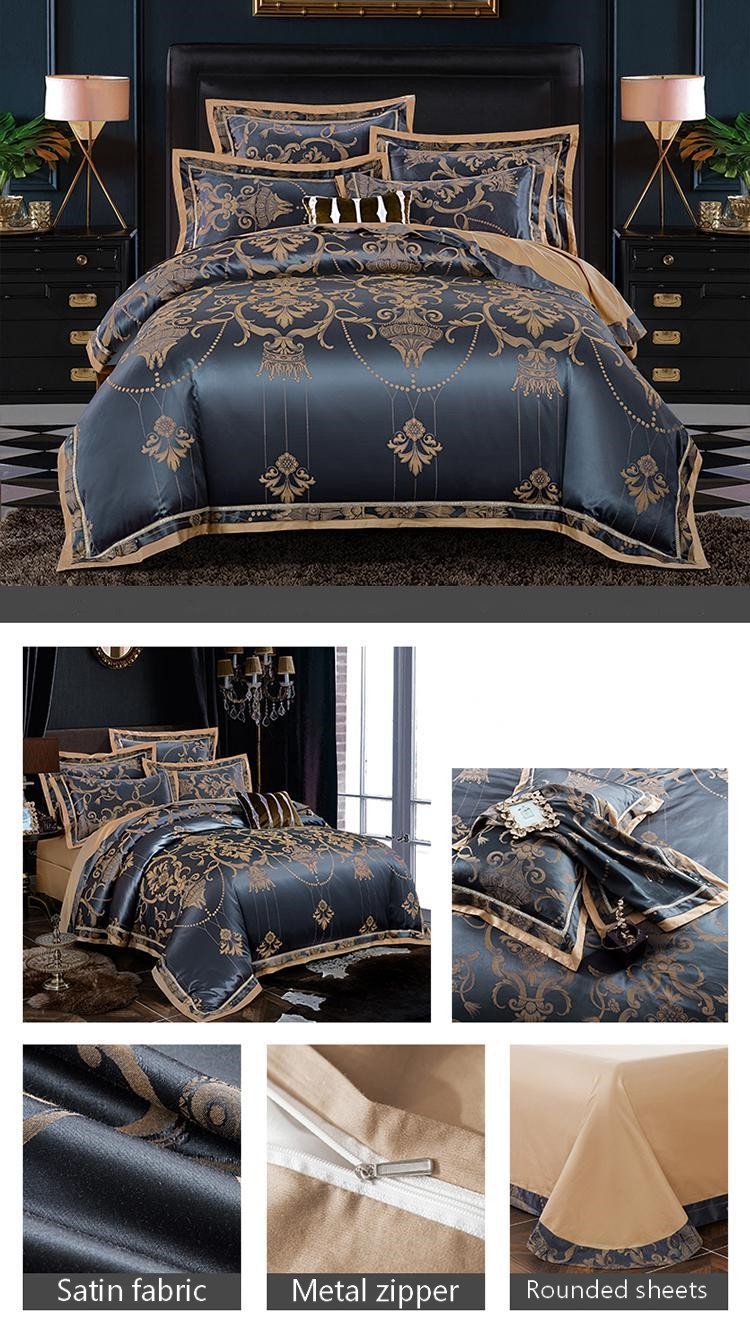 European-style luxury tencel cotton satin jacquard quilt cover four-piece set /six-piece Set