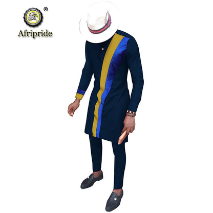 2024 Men`s Casual African Clothing Long Sleeve Shirts and Pants Suit Dashiki Outfits Ankara Attire Plus Size AFRIPRIDE S2016002