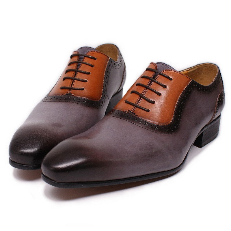 Men's Color Blocking Formal Leather Shoes