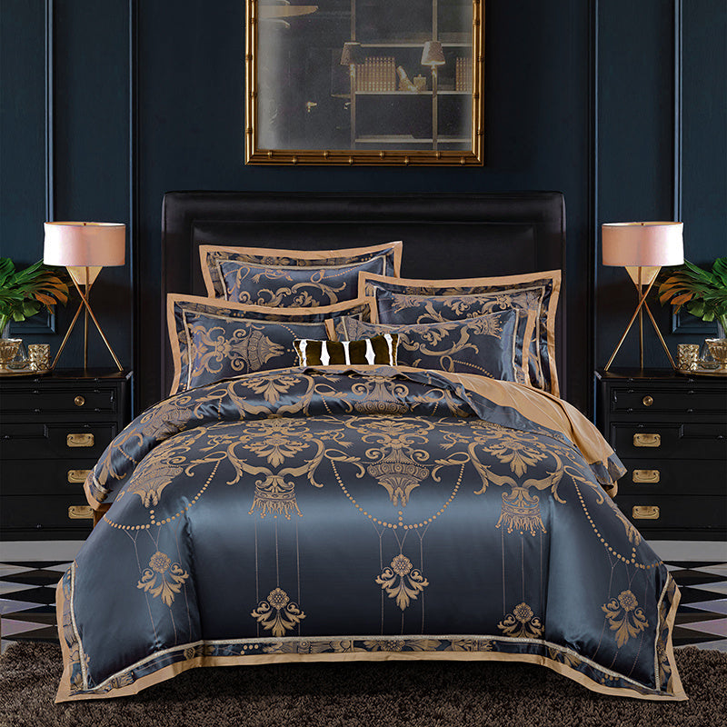 European-style luxury tencel cotton satin jacquard quilt cover four-piece set /six-piece Set