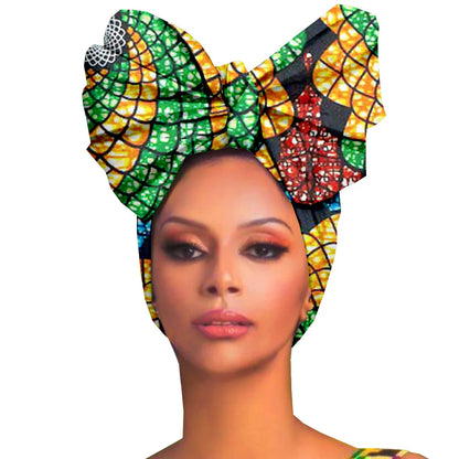 African Headwraps for Women Handband Material Wax Headtie Headscarf Turban Traditional AFRIPRIDE A19H006