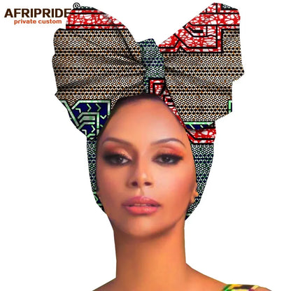 African headwraps women hair accessories african material wax traditional Headtie headscarf Turban 100% Cotton AFRIPRIDE A19H006