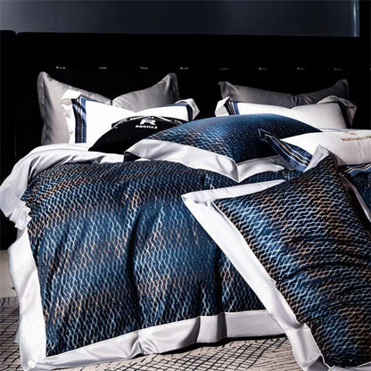 160 Long-staple Cotton Yarn-dyed Four-piece Jacquard Bedding Set