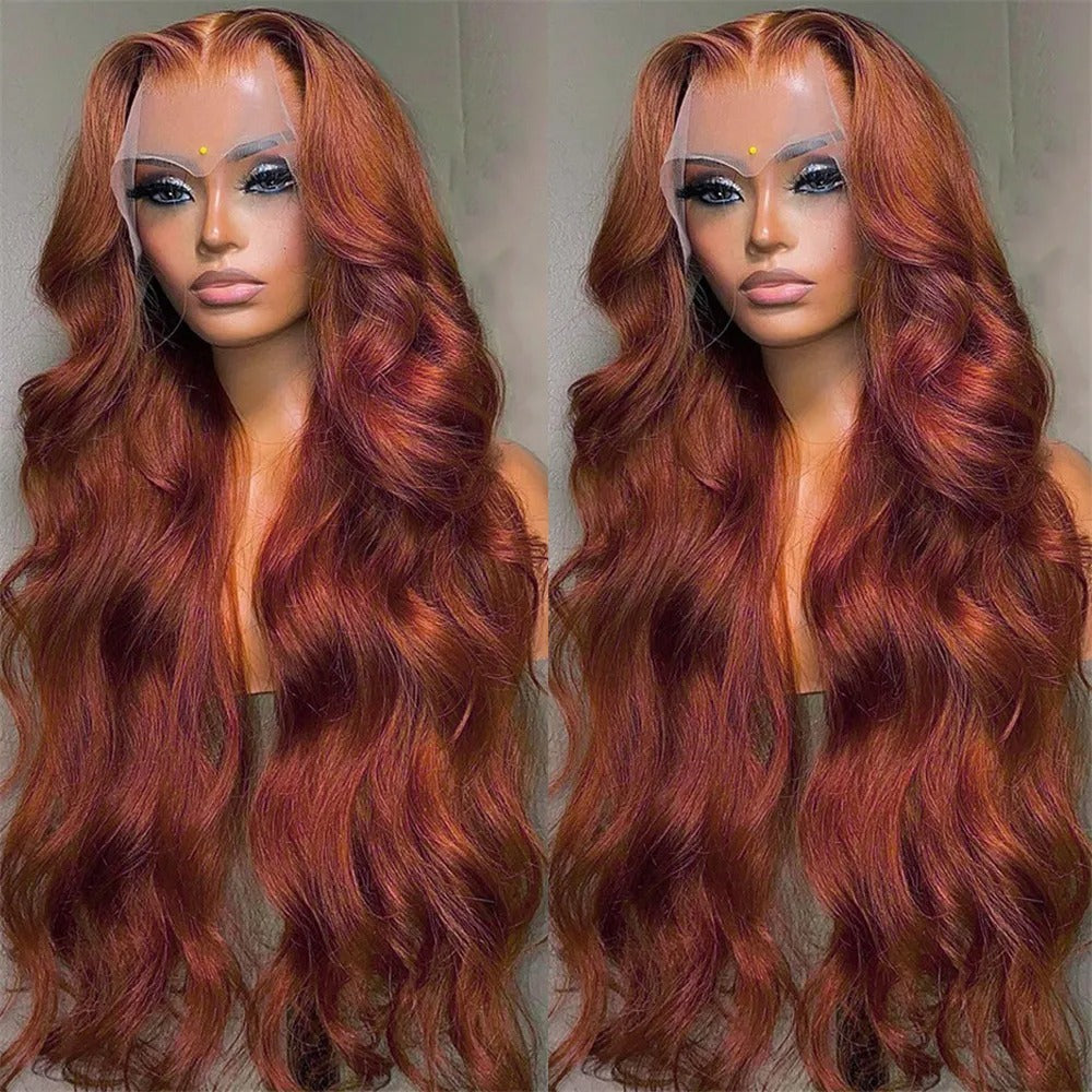 Long Red Front Lace Big Wave Curly Hair Wig