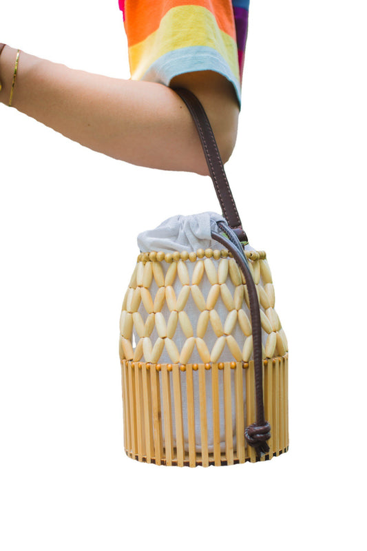 Crossbody bamboo bag hand woven bamboo bag rattan woven bag vacation beach bag craft shoulder bag