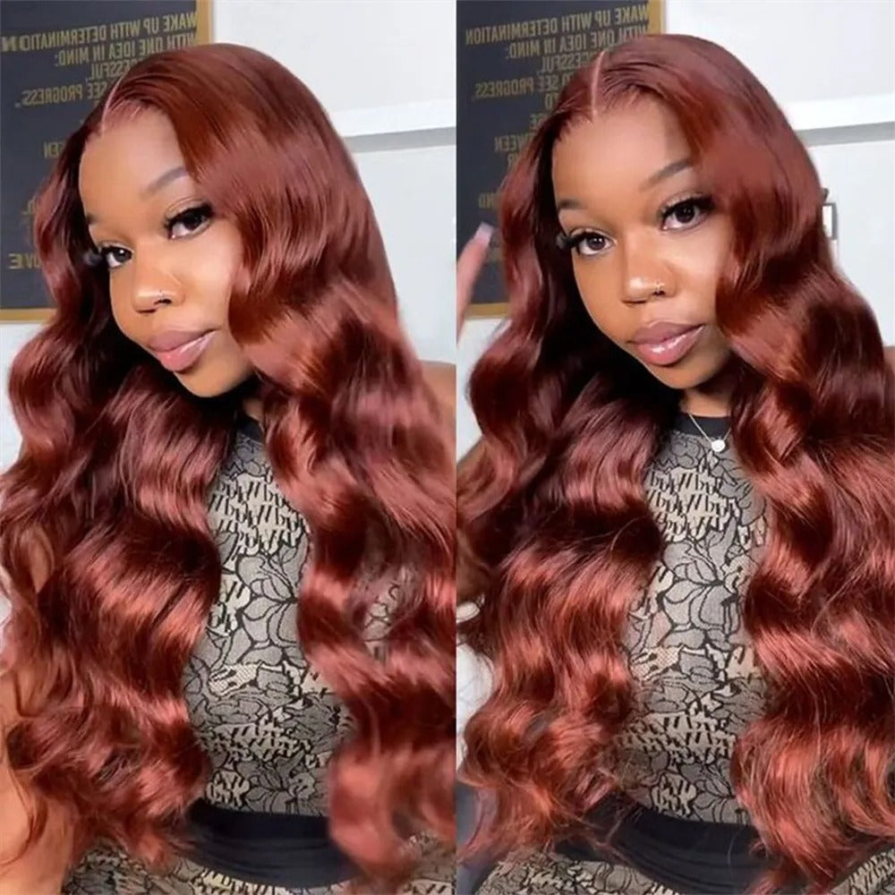 Long Red Front Lace Big Wave Curly Hair Wig