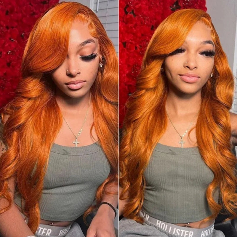 Long Curly Fluffy Orange Hair Big Wave Former Lace Head Cap