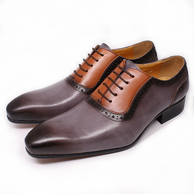 Men's Color Blocking Formal Leather Shoes