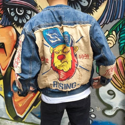 Carter Patch Designs Ripped Style Denim Jacket