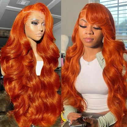 Long Curly Fluffy Orange Hair Big Wave Former Lace Head Cap