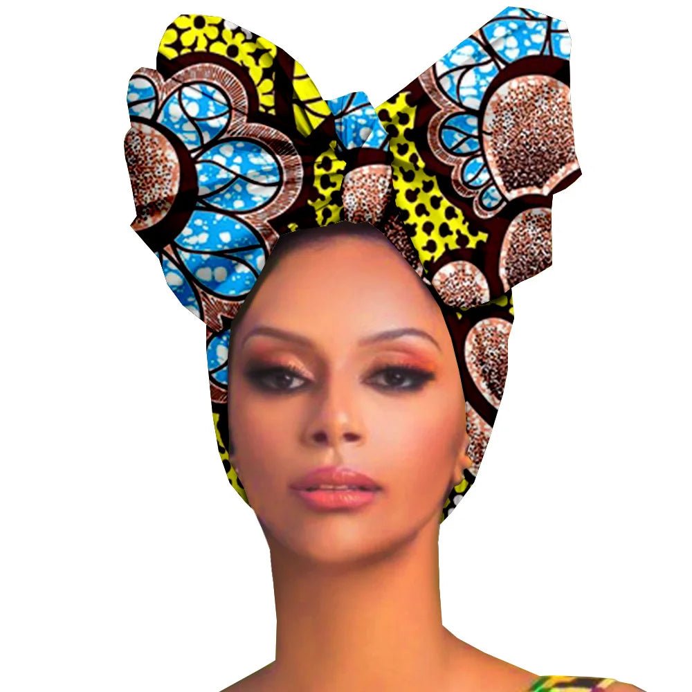 African Headwraps for Women Handband Material Wax Headtie Headscarf Turban Traditional AFRIPRIDE A19H006