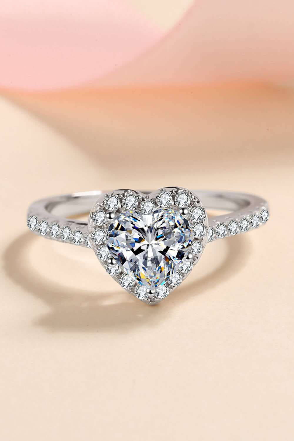 1 Carat Moissanite Heart-Shaped Ring