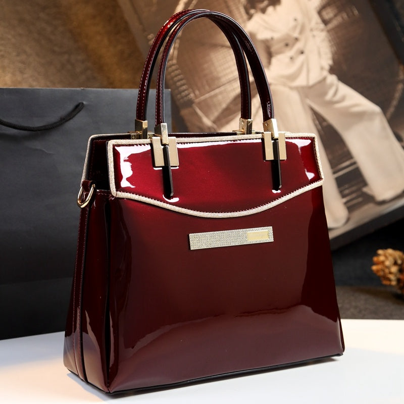 Patent Leather Women's Fashion Portable Leather Shoulder Messenger Bag