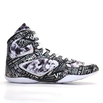 High-top Fashion Graffiti Style Boxing Sneakers