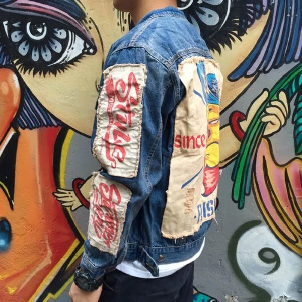 Carter Patch Designs Ripped Style Denim Jacket