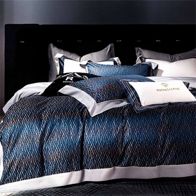 160 Long-staple Cotton Yarn-dyed Four-piece Jacquard Bedding Set