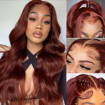 Long Red Front Lace Big Wave Curly Hair Wig