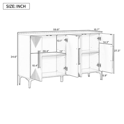 The unique feature of U-STYLE four door cabinet with dual tone triangular doors, suitable for entrances