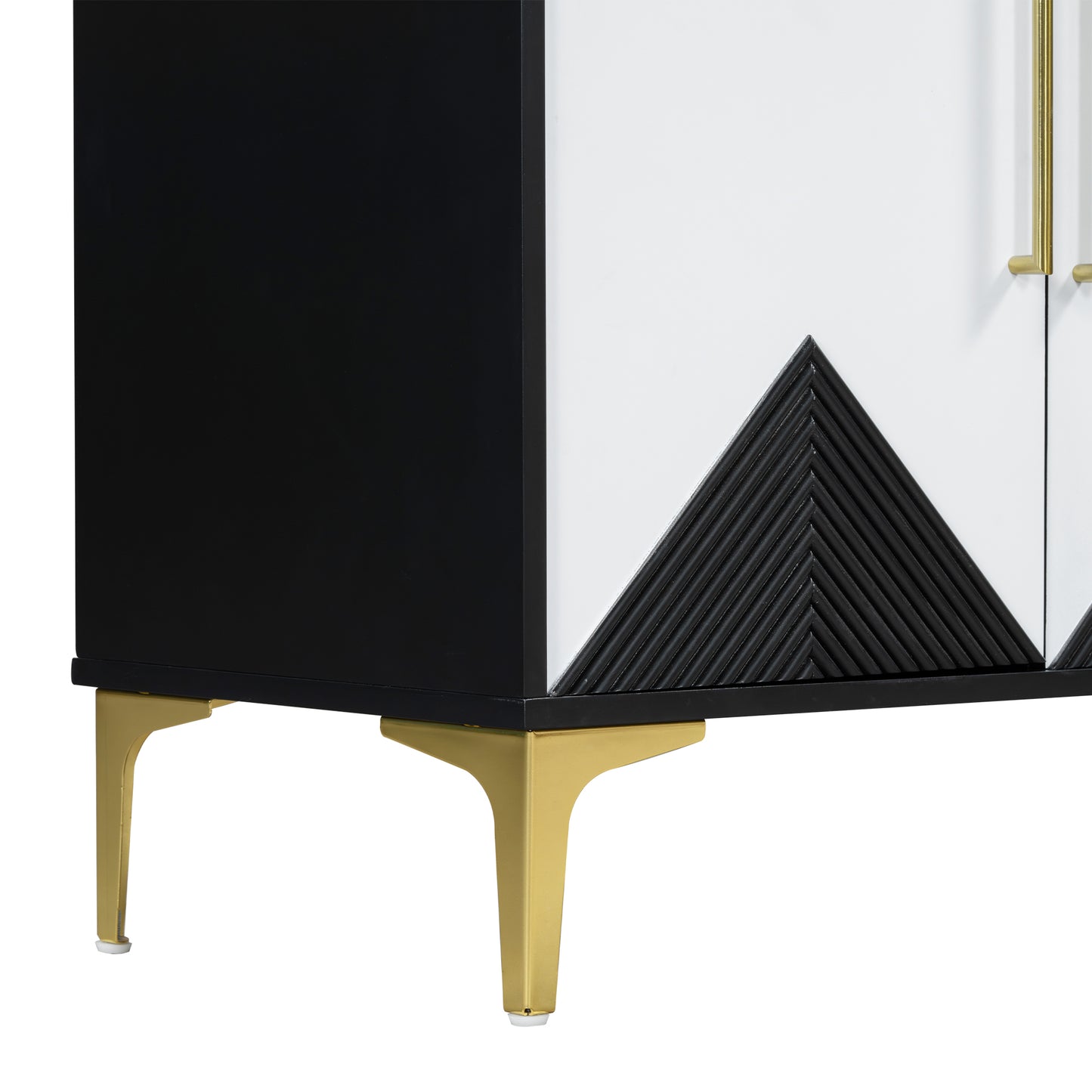 The unique feature of U-STYLE four door cabinet with dual tone triangular doors, suitable for entrances