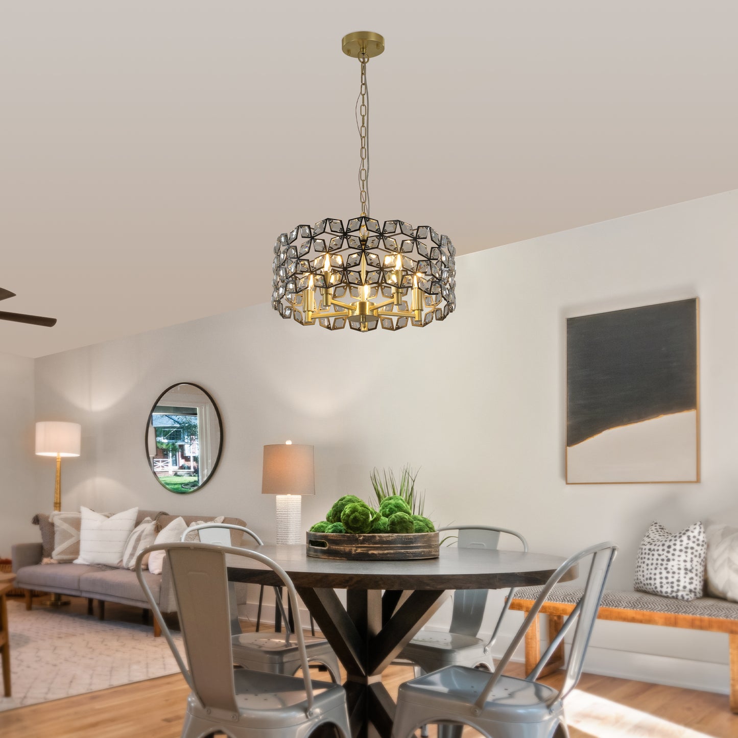 Modern Crystal Chandelier for Living-Room Round Crystal Lamp Luxury Home Decor  Light Fixture