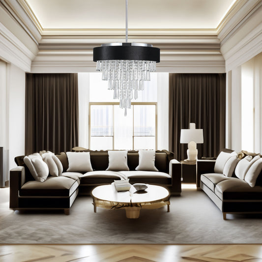 Modern Crystal Chandelier for  Living-Room Round Crystal Lamp Luxury Home Decor  Light Fixture