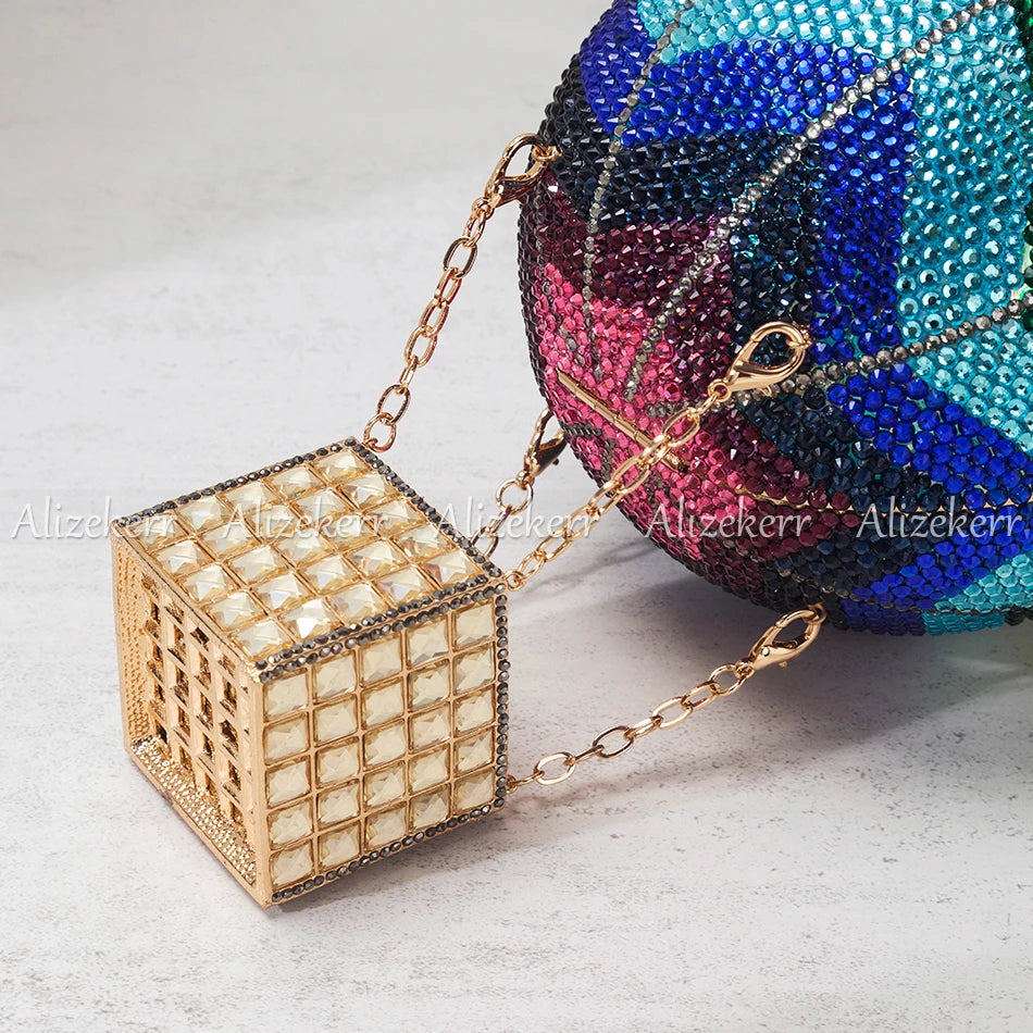 Designer Hot Air Balloon Shaped Diamond Evening Purse