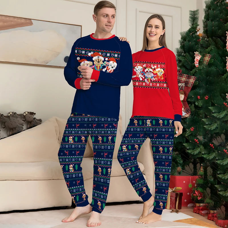 2022 Winter Top+Pant Family Christmas Pajamas Matching Sets Xmas Pjs For Men Women Kids Baby Dog Home Pyjamas Sleepwear Set