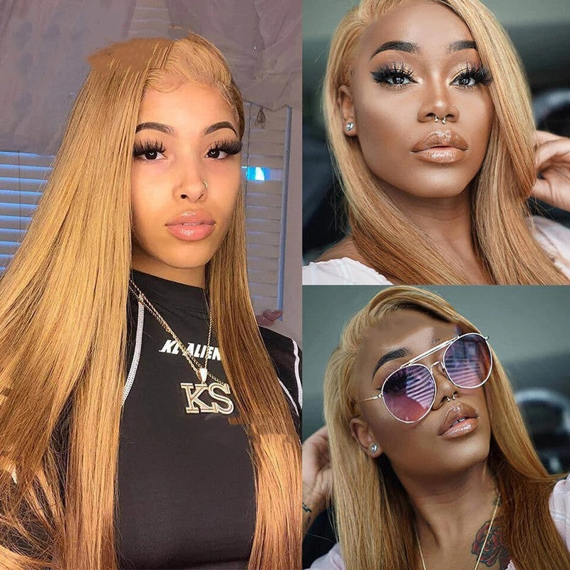 Honey Blonde Body Wave Lace Front Human Hair Wig