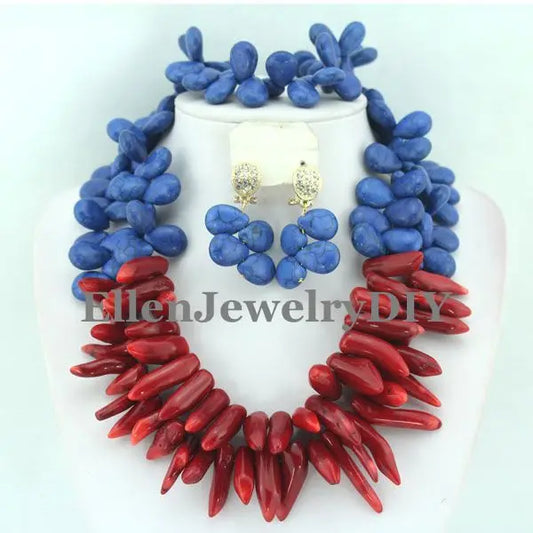 Royal Blue African hot Jewelry Set  Nigerian African Wedding Beads Jewelry Set hot Beads Necklace Set    W7305