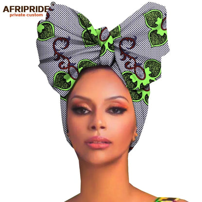 African headwraps women hair accessories african material wax traditional Headtie headscarf Turban 100% Cotton AFRIPRIDE A19H006