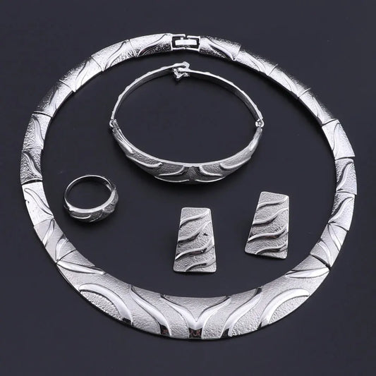 OEOEOS Jewelry Sets Women African Beads Jewelry Set Classic Gold Color Dubai Jewelry Sets Nigerian Wedding Jewellery