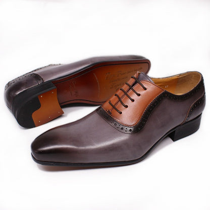 Men's Color Blocking Formal Leather Shoes