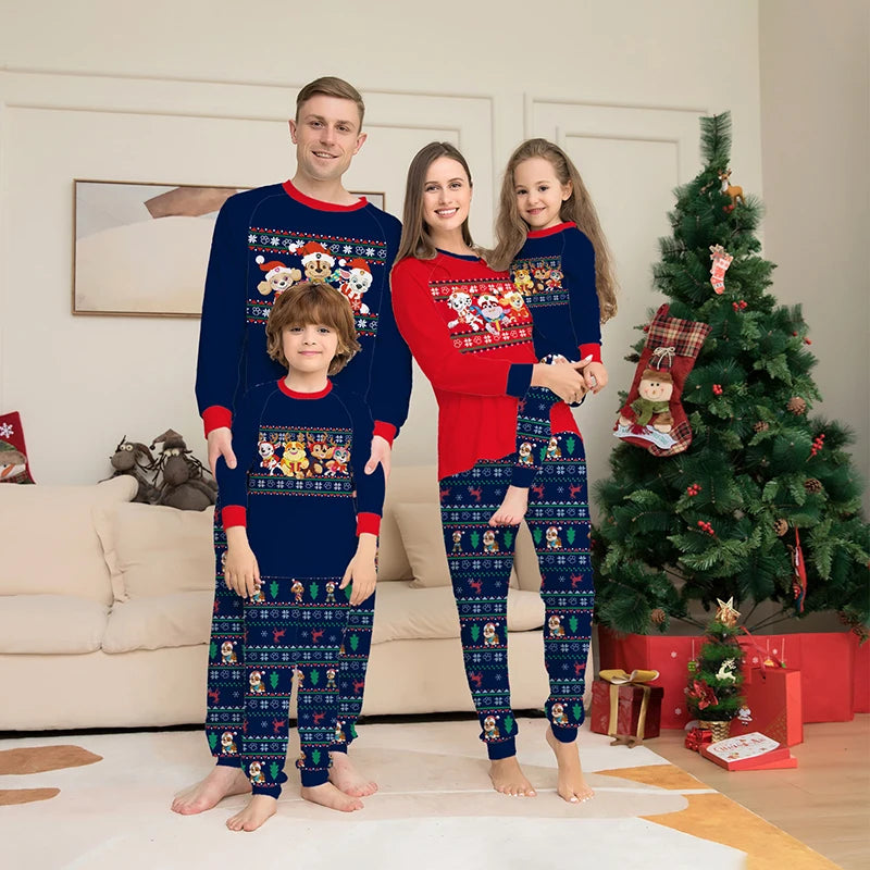 2022 Winter Top+Pant Family Christmas Pajamas Matching Sets Xmas Pjs For Men Women Kids Baby Dog Home Pyjamas Sleepwear Set