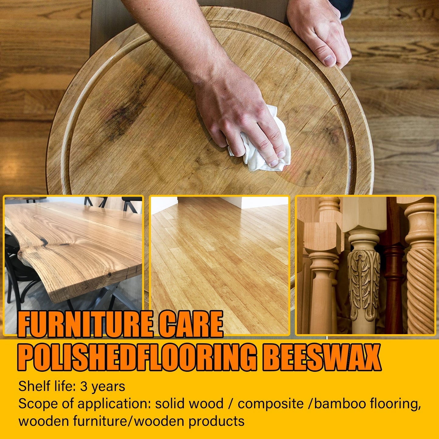 EELHOE Furniture Brightening Natural Beeswax Polishing Beeswax Waterproof Wear-resistant Wooden Floor Care Beeswax