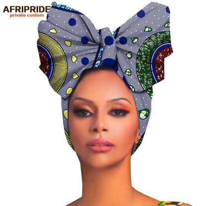 African headwraps women hair accessories african material wax traditional Headtie headscarf Turban 100% Cotton AFRIPRIDE A19H006