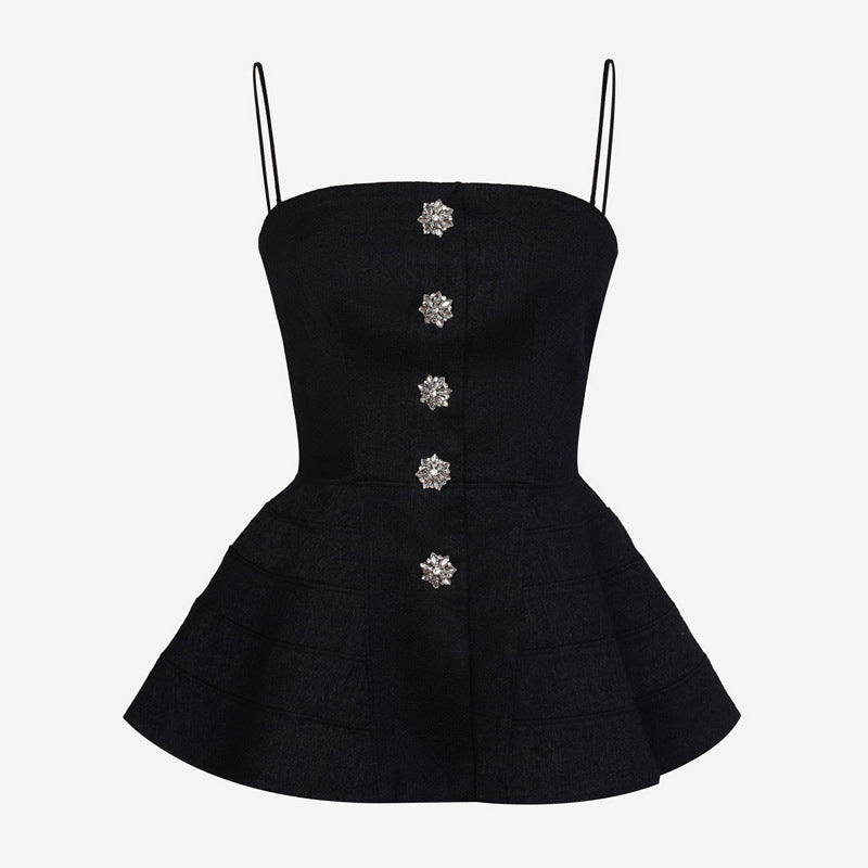 Slim Slimming Chest Wrap Top And High Waist Skirt