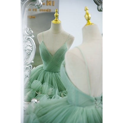 Sleeveless Light Green Evening Gown